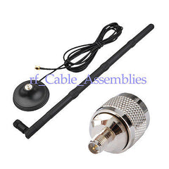 2.4GHz 15dBi Omni WiFi antenna RP-SMA wireless router + RF adapter N to SMA