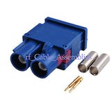 Superbat Fakra Double  C  male Plug RF connector Crimp Attachment RG174 for GPS telematic