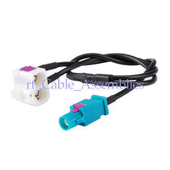 DIVERSITY Radio-Antennenadapter Twin FAKRA weiße Buchse auf Fakra wasserblauen Stecker VW