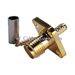 RP-SMA Jack female male 4hole Flange Crimp LMR100 RG316 RG174 cable RF connector