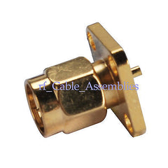 SMA 4 holes panel mount Plug solder terminal connector