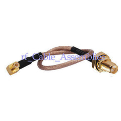 Superbat RP-SMA Jack Female panel to MCX plug male right angle pigtail cable RG316 for wi