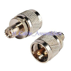 25X RF adapter UHF PL-259 male to Mini-UHF female jack straight RF Coax adapter