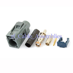 10X G Fakra SMB crimp Jack Female RF connector Grey Remote control keyless RG174