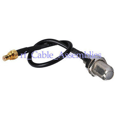 Superbat SMB Plug straight to F female Jack nut bulkhead cable jumper pigtail RG174 15cm