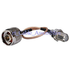 Superbat N male plug to F jack female nut bulkhead crimp RG316 cable pigtail for wireless