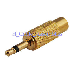Gold 3.5mm male mono plug to Rca Female audio adaptor