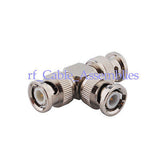 Superbat 10pcs BNC Male plug to 2 BNC Male Coax Cable Converter T Adapter connector 3 Way