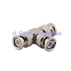 Superbat 10pcs BNC Male plug to 2 BNC Male Coax Cable Converter T Adapter connector 3 Way