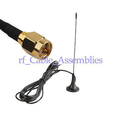 Antenne 433 MHz, 3 dBi SMA-Stecker 5 m mit Magnetfuß für Amateurfunk