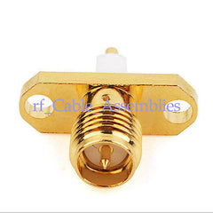 RP-SMA 2 hole panel mount jack with short dielectric an