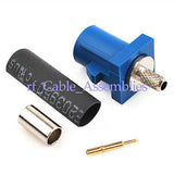 Superbat Fakra  C  male crimp plug connector Blue GPS telematics navigation