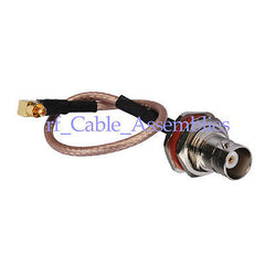 Superbat BNC female nut bulkhead to MC Card male RA RG316 jumper