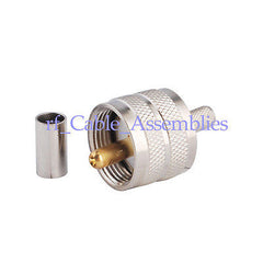 20 UHF männlich PL259 Stecker Crimp RG58 RG142 LMR195 LMR200 Kabel HF-Anschluss