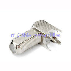 Superbat 10pcs F female Thru Hole Jack Right Angle PCB Mount long version RF connector