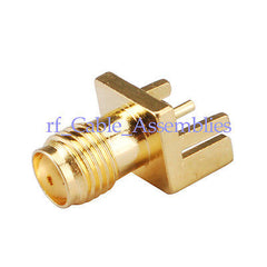 SMA Launch Jack PCB Mount wide flange .031'RF connector