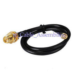 Superbat RP-SMA female bulkhead to RP-SMA male plug RF pigtail coax cable KSR195 1M 3ft
