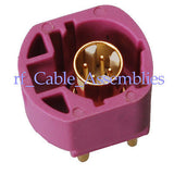 Superbat Fakra Jack PCB mount Straight 4 Contact pin Connector Key Code H Violet for GPS