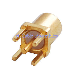 Superbat 10pcs MMCX female jack center solder thru hole PCB mount RF connector straight