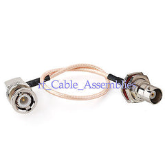Superbat BNC female Jack bulkhead to BNC plug right angle cable RG316 for wifi antenna