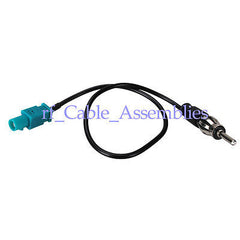 Superbat NEW Aerial Antenna Adaptor FAKRA DIN Fakra M to AM/FM antenna plug cable RG174