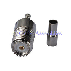 Superbat Mini UHF female Jack RF connector Crimp LMR100 RG316 RG174 RG178 cable straight
