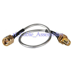 Superbat SMA Male Plug to SMA Jack Female Bulkhead Semi-Flexible cable RG405 0.086  15cm