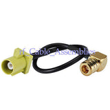 Superbat XM Sirius Coax Fakra plug K to SMB female RA to GPS Satellite Radio Extension