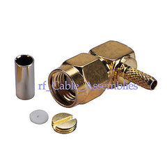 RP-SMA Crimp Plug(female pin) right angle RF connector for LMR100 RG316 RG174