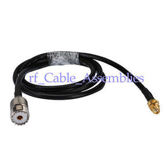 2x UHF SO239 female SO-239 to SMA jack bulkhead RF adapter pigtail cable RG58 1M