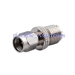 SMA MALE PLUG TO MINI-UHF FEMALE JACK COAX ADAPTER RF CONNECTOR