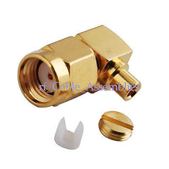 10x RP-SMA male jack center right angle for semi-rigid RG405 0.086  RF connector