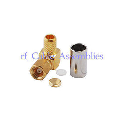 2x SMC male female Right Angle Crimp RG58,RG400,RG142,LMR195 cable RF connector