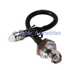 Superbat WIFI RP TNC female male bulkhead to FME female Jack pigtail Coax Cable RG58 50cm