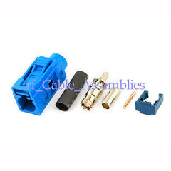 10x Fakra C female crimp Jack connector Blue GPS telematics or navigation RG316