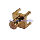 Superbat MCX male plug thru hole PCB Mount with solder post straight RF connector