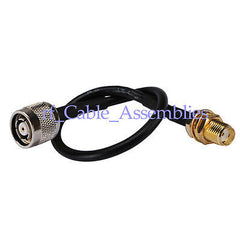 Superbat SMA female bulkhead to RP TNC male plug jack pigtail cable RG174 for wireless