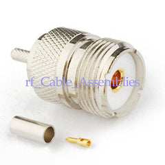 10pcs UHF SO239 female jack Crimp for LMR100 RG174,RG178,RG316 cable connector