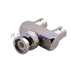 BNC male to 2 double BNC female Y grains adapter