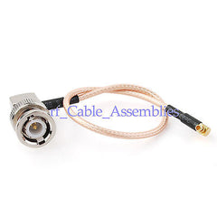 Superbat BNC male right angle to MMCX plug 90 deg pigtail Coax cable RG316 for WLAN MIMO
