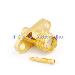 RP-SMA female Jack Flange 2 hole Solder Semi-rigid Cable.086 ,RG405 RF connector