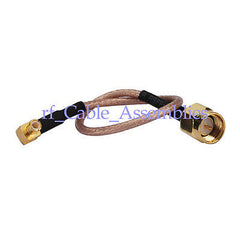 Superbat MCX male right angle RA to SMA male straight Antenna extension cable RG316 30cm