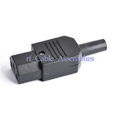 10x IEC C13 Female Inline Power Plug Socket rewirable 110-250VAC,upto 8mm OD