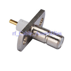 SMB 2 hole panel mount jack plug with short dielectric and solder,Stainless Steel