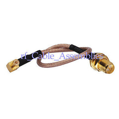 Superbat RP-SMA female male bulkhead to MCX Plug right angle pigtail cable RG316 for wifi