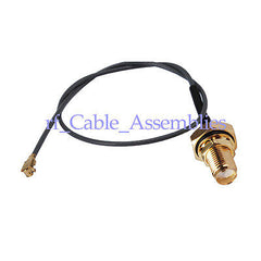 Superbat SMA jack female nut bulkhead O-ring to IPX U.FL 1.13 cable pigtail for Wlan Mini