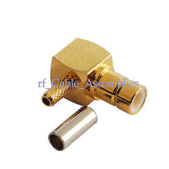 Superbat 75 Ohm SMB female jack right angle crimp attachment RG174 RG316 Connector hot!!!