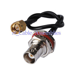 Superbat SMA male plug to BNC female jack pigtail cable RG174 15cm for wifi antenna