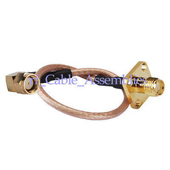 Superbat SMA female flange 4 hole panel mount to RP SMA male RA Pigtail cable RG316 WIFI