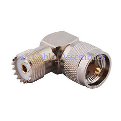 10X UHF PL259 SO239 male plug to female jack right angle RF adapter connector